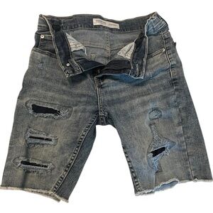 Boys Signature by Levi Strauss & Co. Blue Distressed Jean Shorts Waist 16